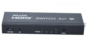 4Kx2K HDMI perjungti 4 in 1 out su garso