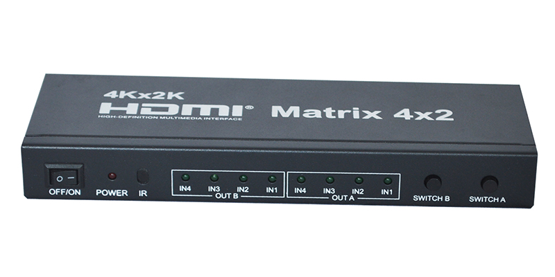 Factory Free sample 16 Fixed Channel Modulator - 4K 2K HDMI Matrix 4 inputs 2 outputs – GreenGo