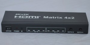 4K 2K HDMI Matrix 4 enigoj 2 eliroj